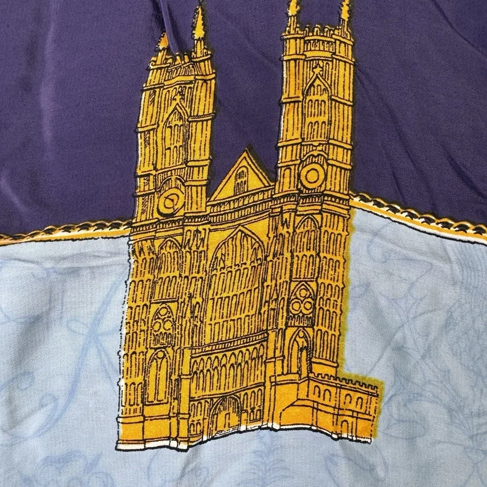 Vintage 1953 Queen Elizabeth II Coronation Scarf Scotland Royal Souvenir